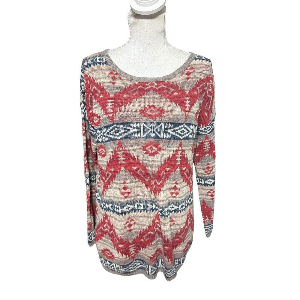 Ralph Lauren Denim & Supply Aztec Indian Print Pullover Sweater Womens Sz M